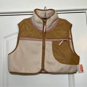 Free People Cropped Sherpa Vest NWT